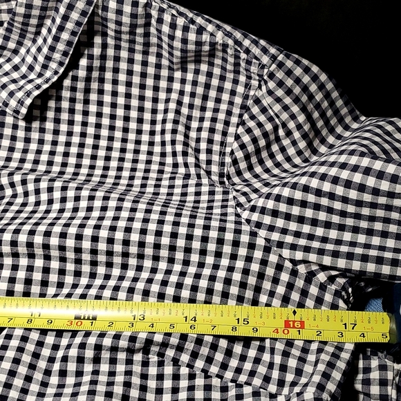 J. Crew Ladies Cotton Blend Navy/White Gingham Button Up Dress Shirt - Size XS - Picture 10 of 12
